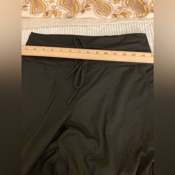 Super Soft Maternity Pull On Black Wide Leg Pant Side Pockets Sz Large - Picture 6 of 9